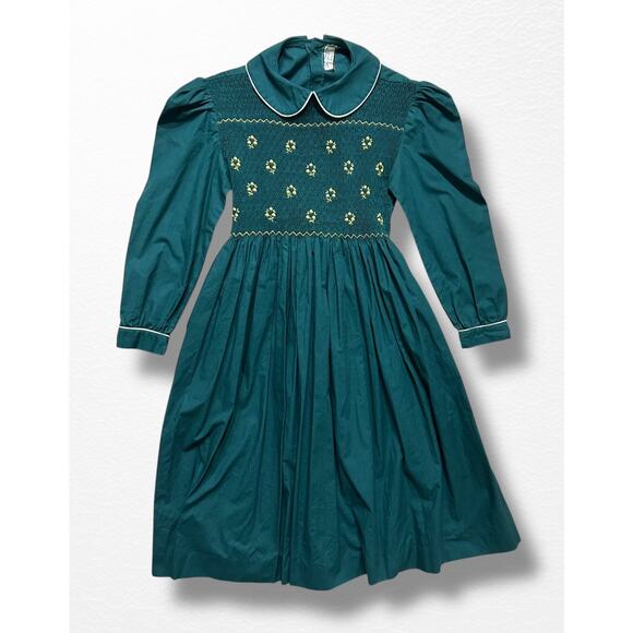 Vintage Little Lemurs Hand-Smocked Embroidered Dress, Size 8 - Picture 9 of 11